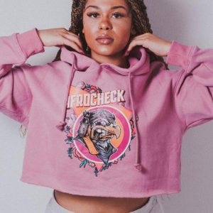 Pink Cropped Hoodie